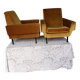 Vintage yellow velvet armchairs