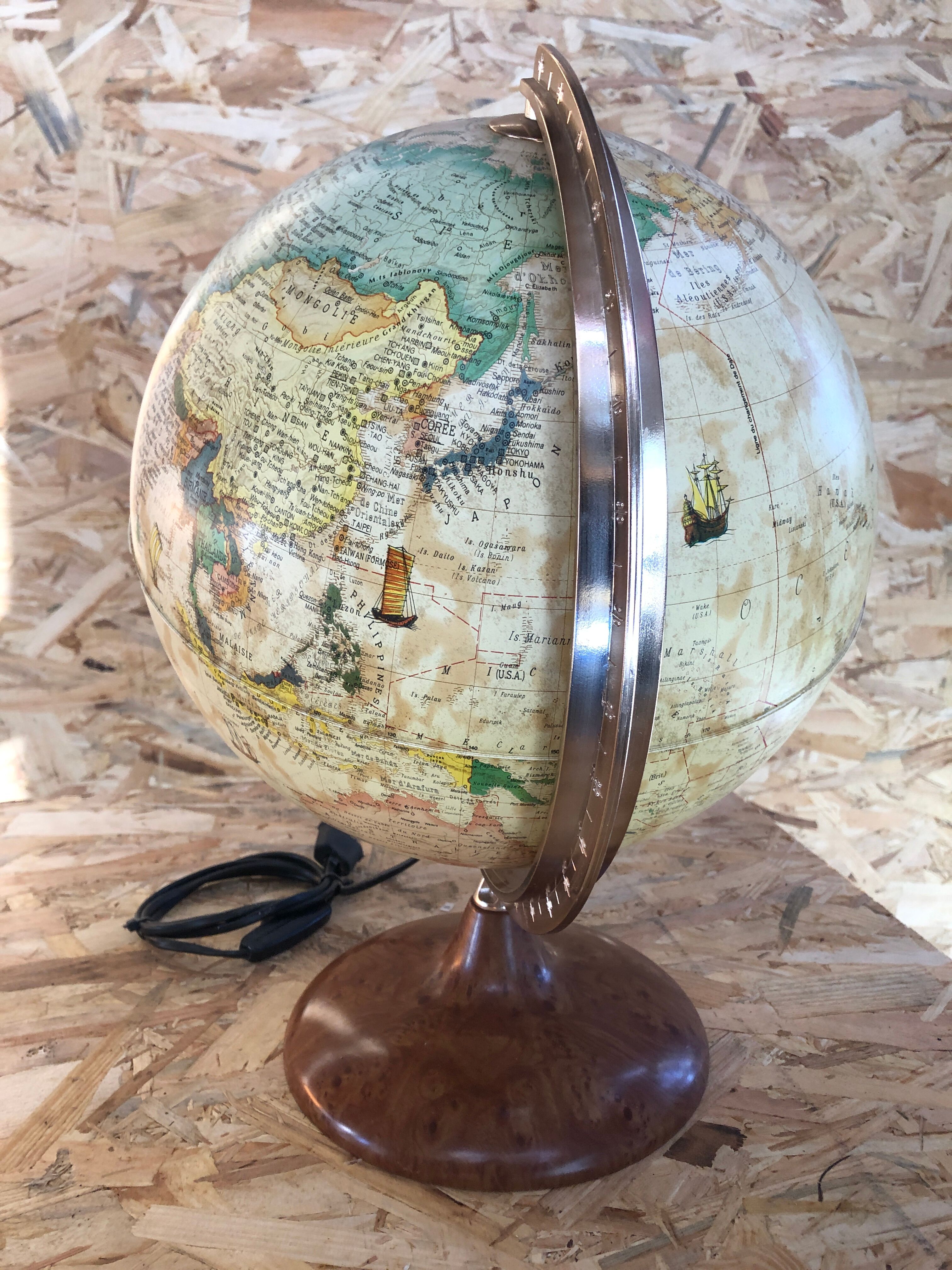 Former globe world map tecnodidattica discovery 30 vintage