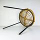 Vintage bamboo and metal stool, Italy, 1950s