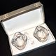 Vintage BAYEL crystal salt shakers - Salerons Modernist Design free form 1960