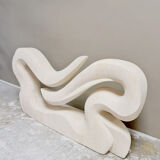 Vintage abstract art statue stone sculpture XL 'Wave'