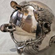 Napoleon III teapot in silver-plated metal – 19th century – Rococo decoration