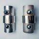 Pair of space age 2-light wall lights, chromed metal, Italy, 1970
