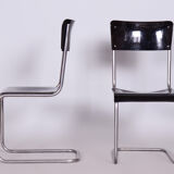 Set of 6 Vintage Bauhaus Chairs, Restored, Gloss, Vichr a Spol, Czechia, 1930s
