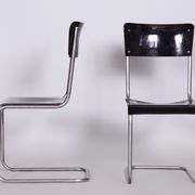 Set of 6 Vintage Bauhaus Chairs, Restored, Gloss, Vichr a Spol, Czechia, 1930s