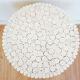 Table low round and white vintage rattan bamboo