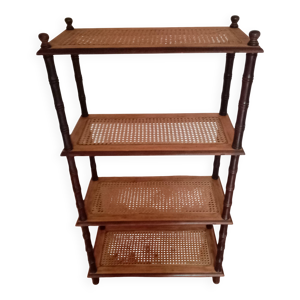 Etagère vintage en bois - cannage