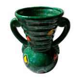 Old green ceramic vase from the 70s