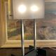 70's design lamp. Chrome with white and smoked grey Plexiglas.
