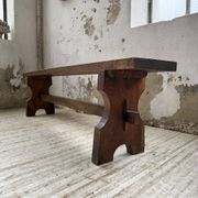 Paire de bancs noyer 1900