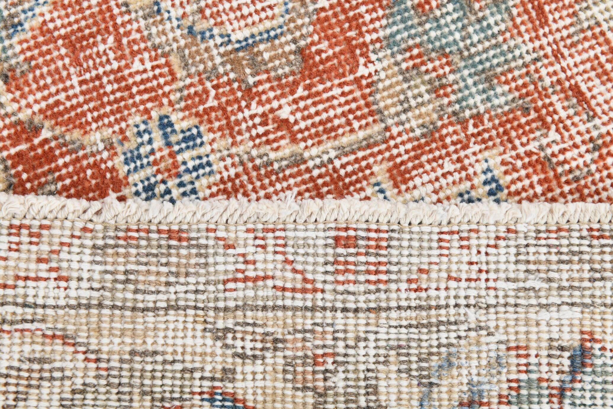 5x9 Pale Red & Blue Shabby Chic Vintage Turkish Rug, 151x259Cm SK5619