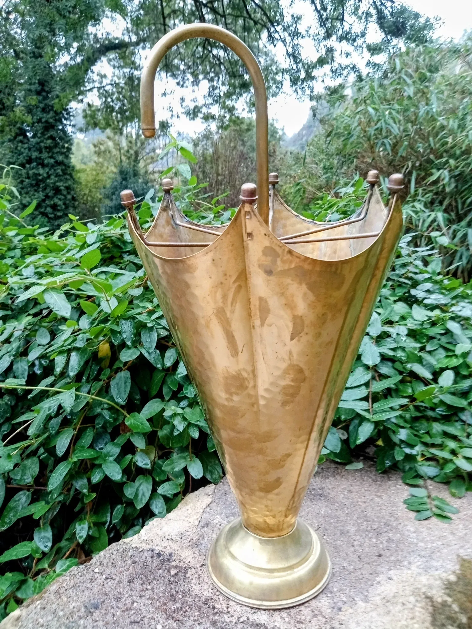 Vintage 1960s brass umbrella stand