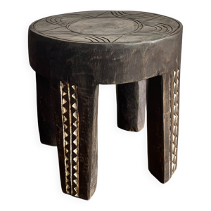 Bout de canapé tabouret - massif table bois