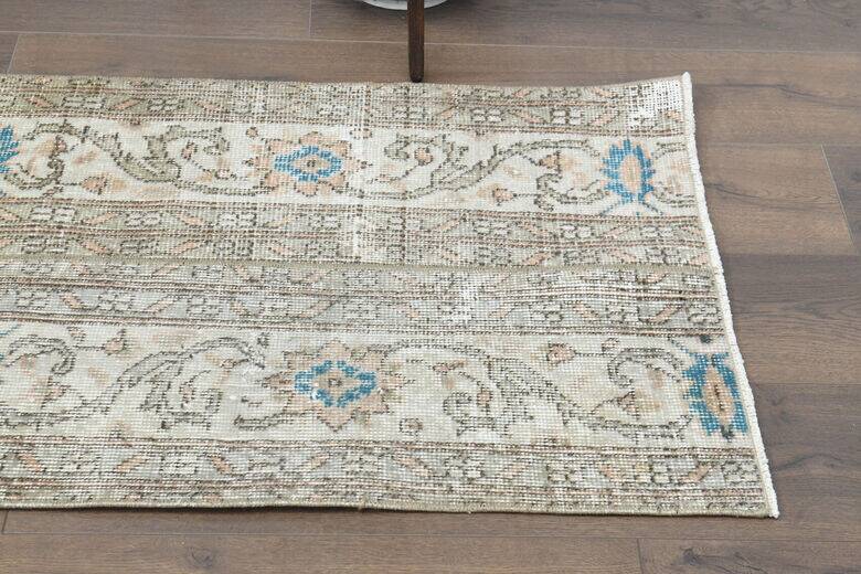 Vintage Oushak runner rug, staircase decoration 64x273.
