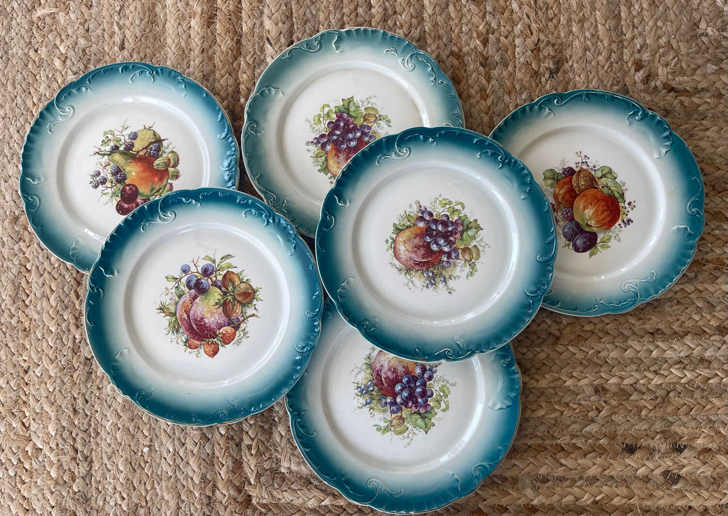 6 dessert plates in earthenware