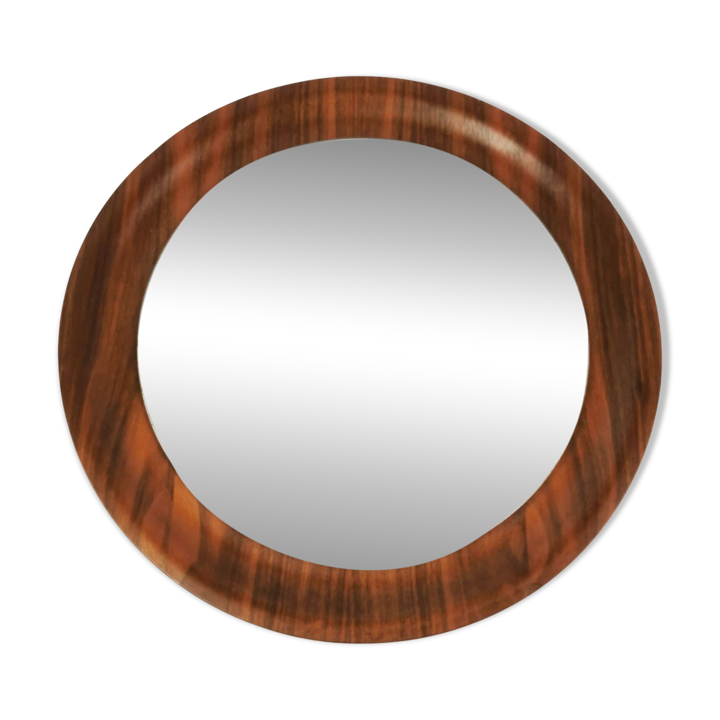 Mid Century Teak Round Wall Mirror, Denmark, 1960s