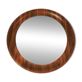 Mid Century Teak Round Wall Mirror, Denmark, 1960s