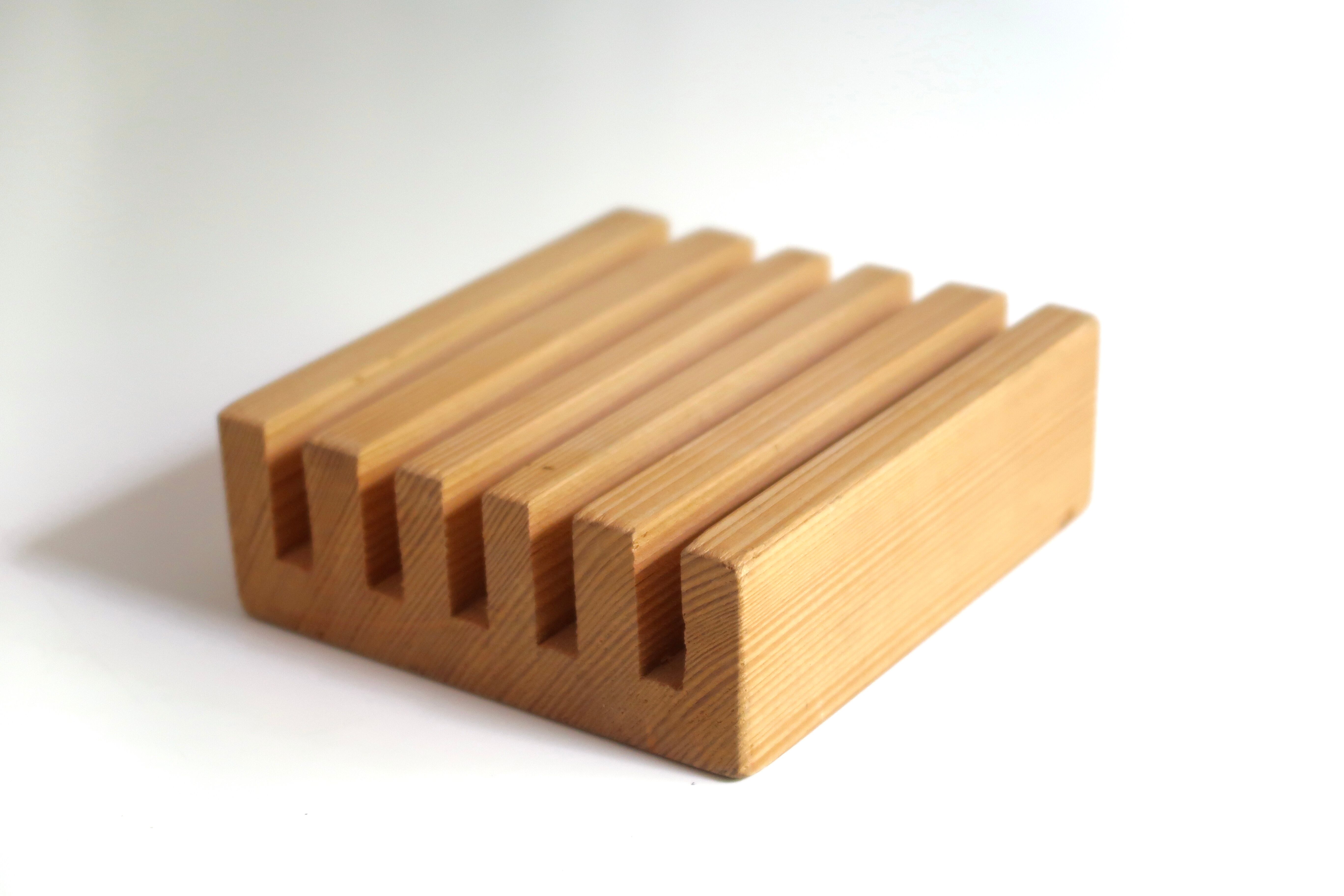 Minimalist wooden mail rack, 70s