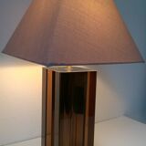 Designer lamp in smoked plexiglass and chromed metal 1970