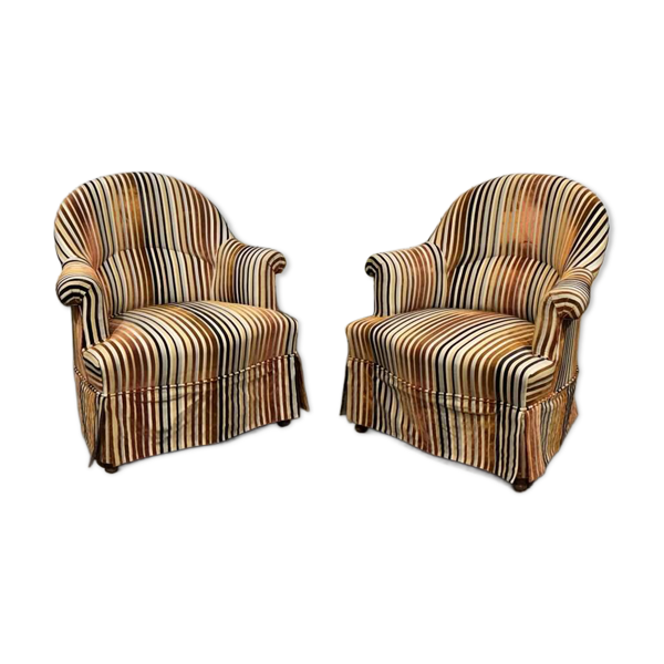 Paire de fauteuils crapaud de style Napoléon III - travail des années 1950 — Beyit