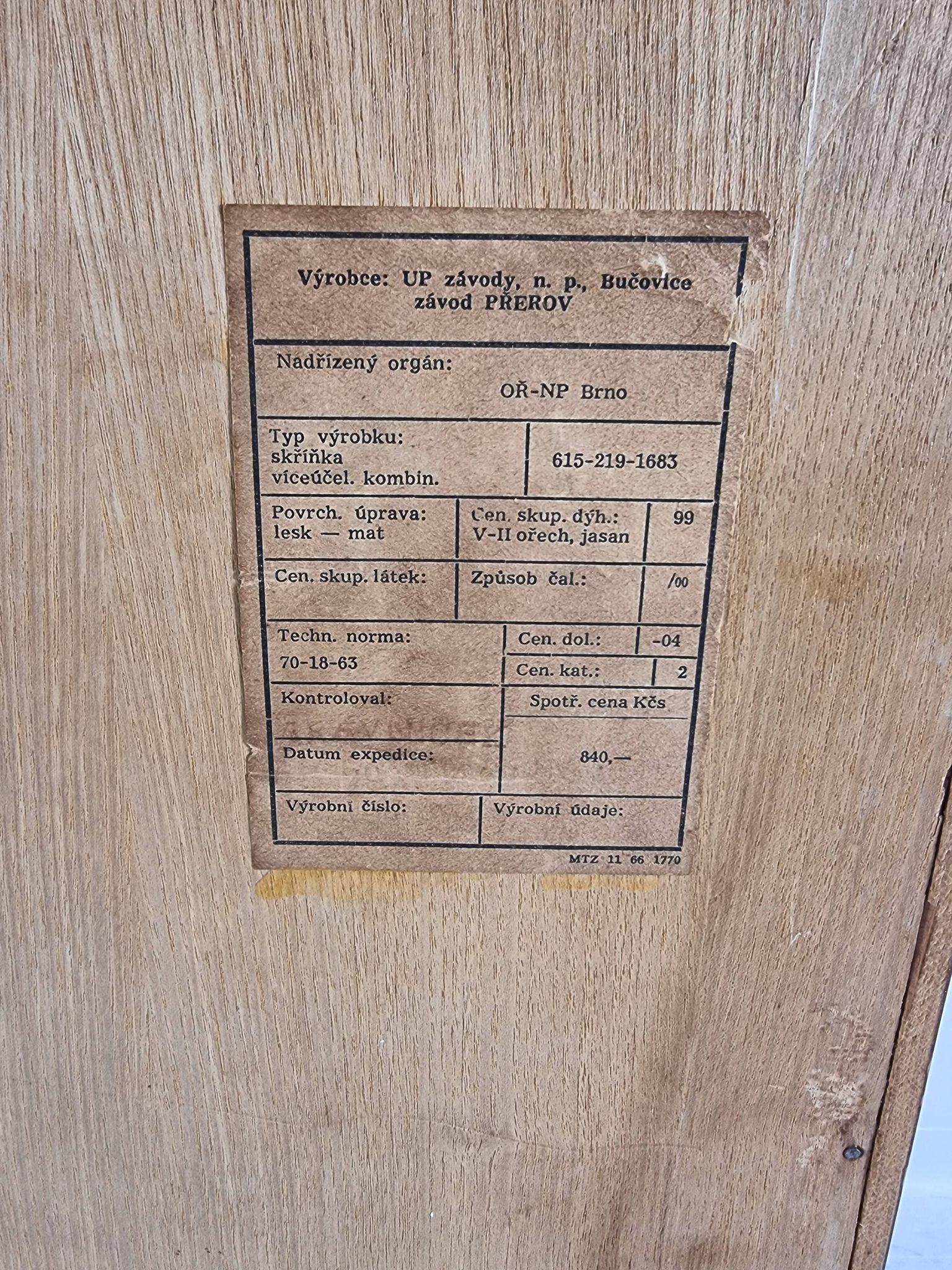 Sekretary in Walnut by Francisek Mezulanik for UP Zavody, 1960