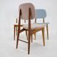 1960s Set of Three Oak Dining Chairs in Boucle, Czechoslovakia