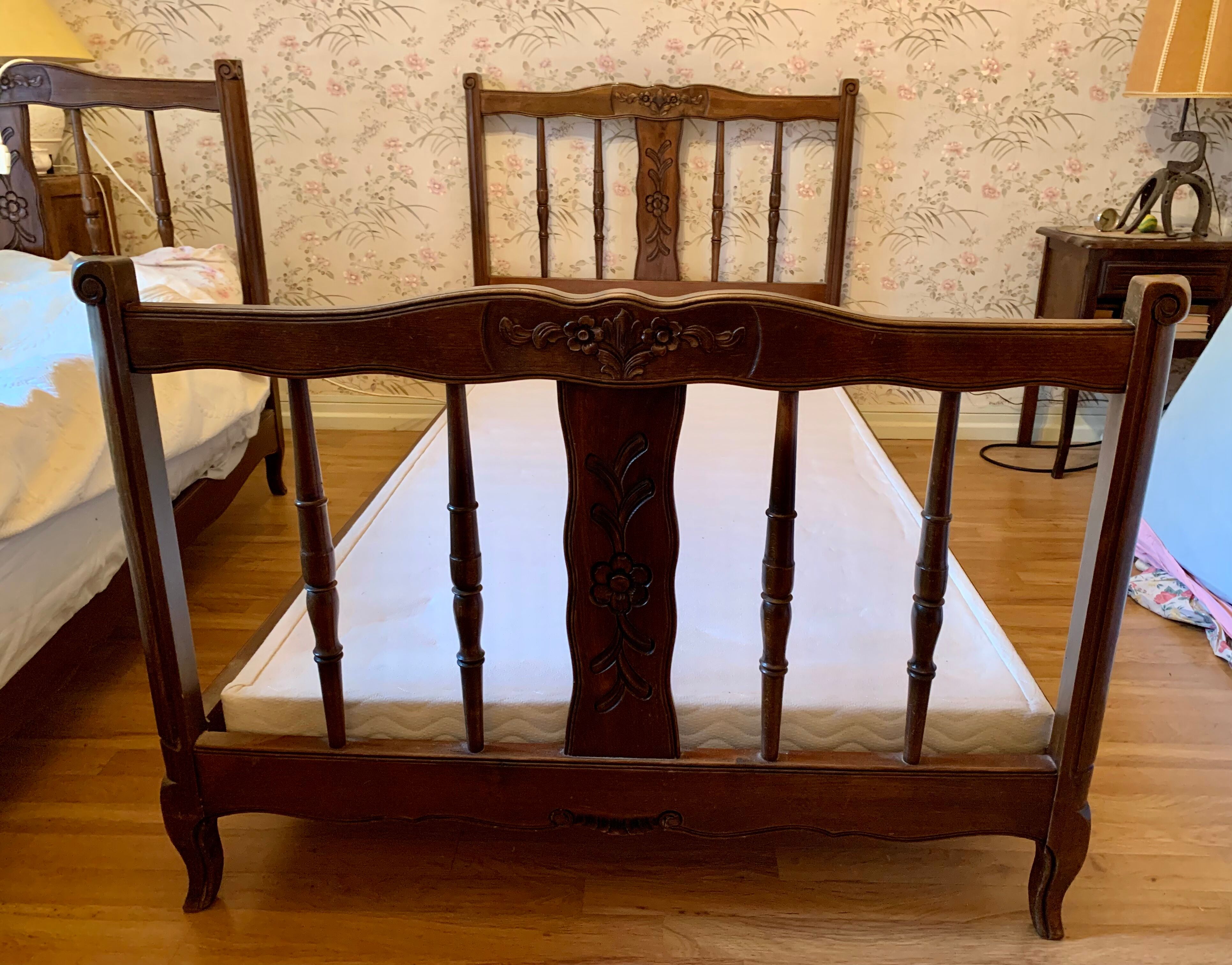 Bed made of vintage wood