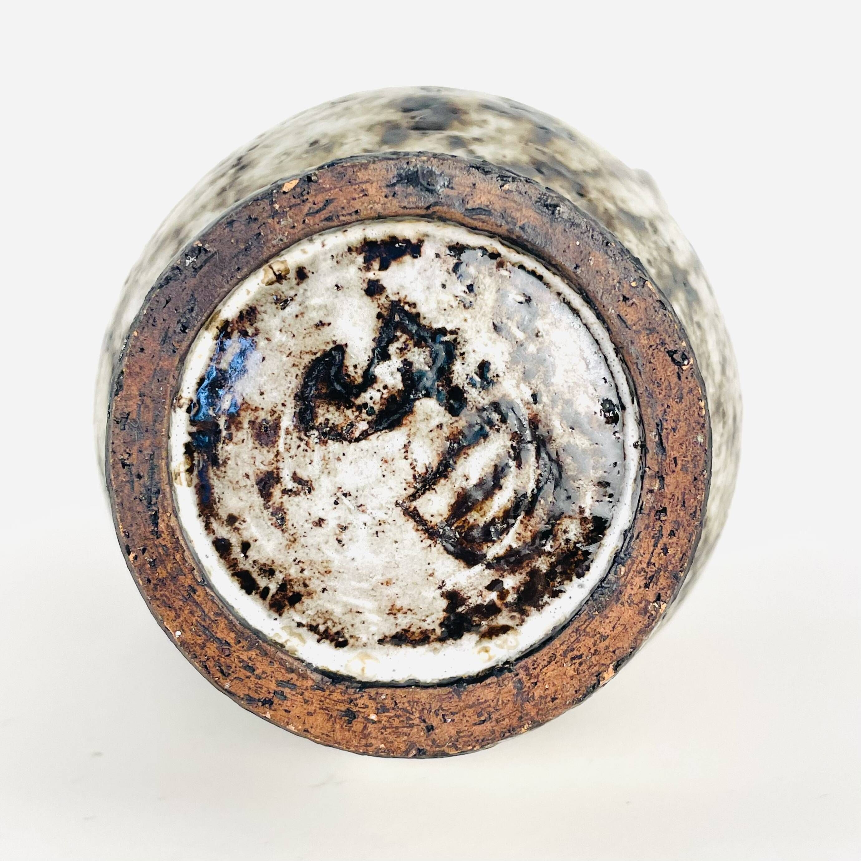 Vase with ceramic handles by Jean Derval, Vallauris, France, 1950's