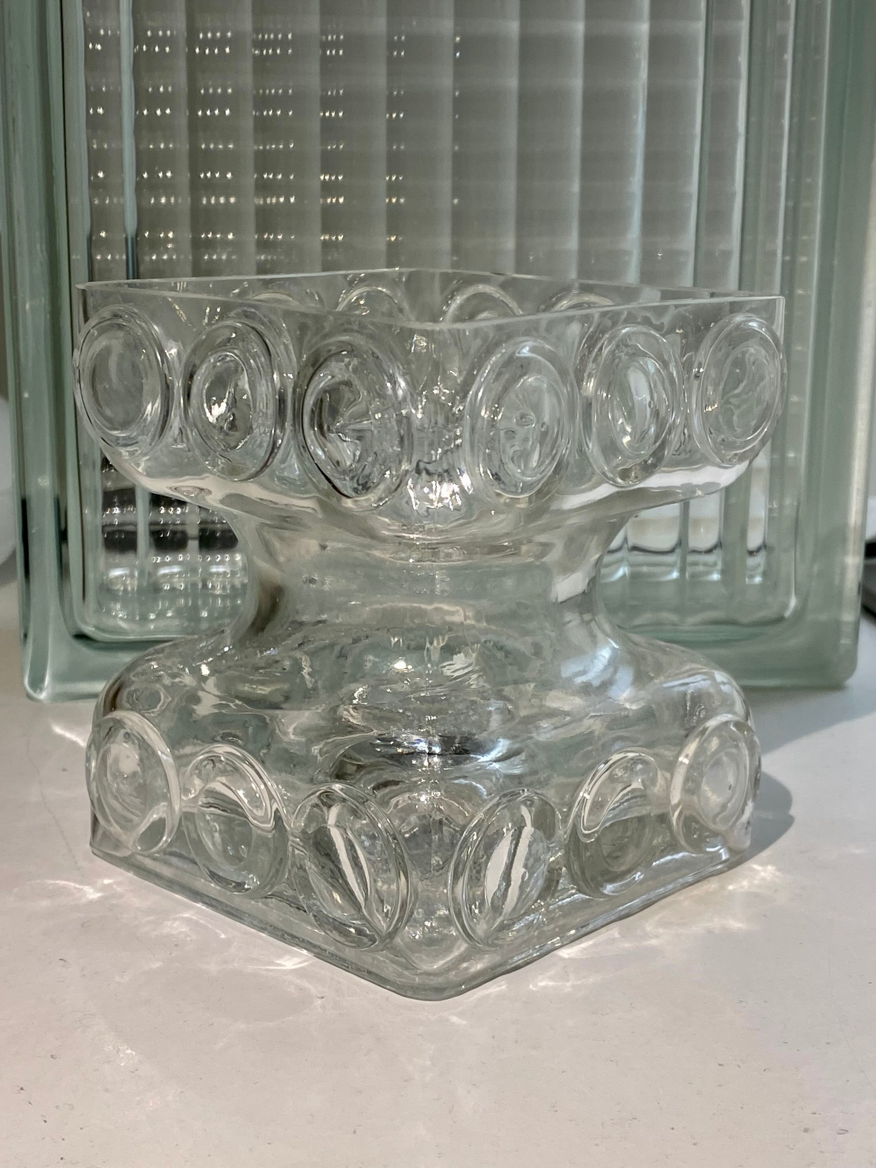 Candle holder vase Tamara Aladdin glass Riihimaki Finland 60s 70s