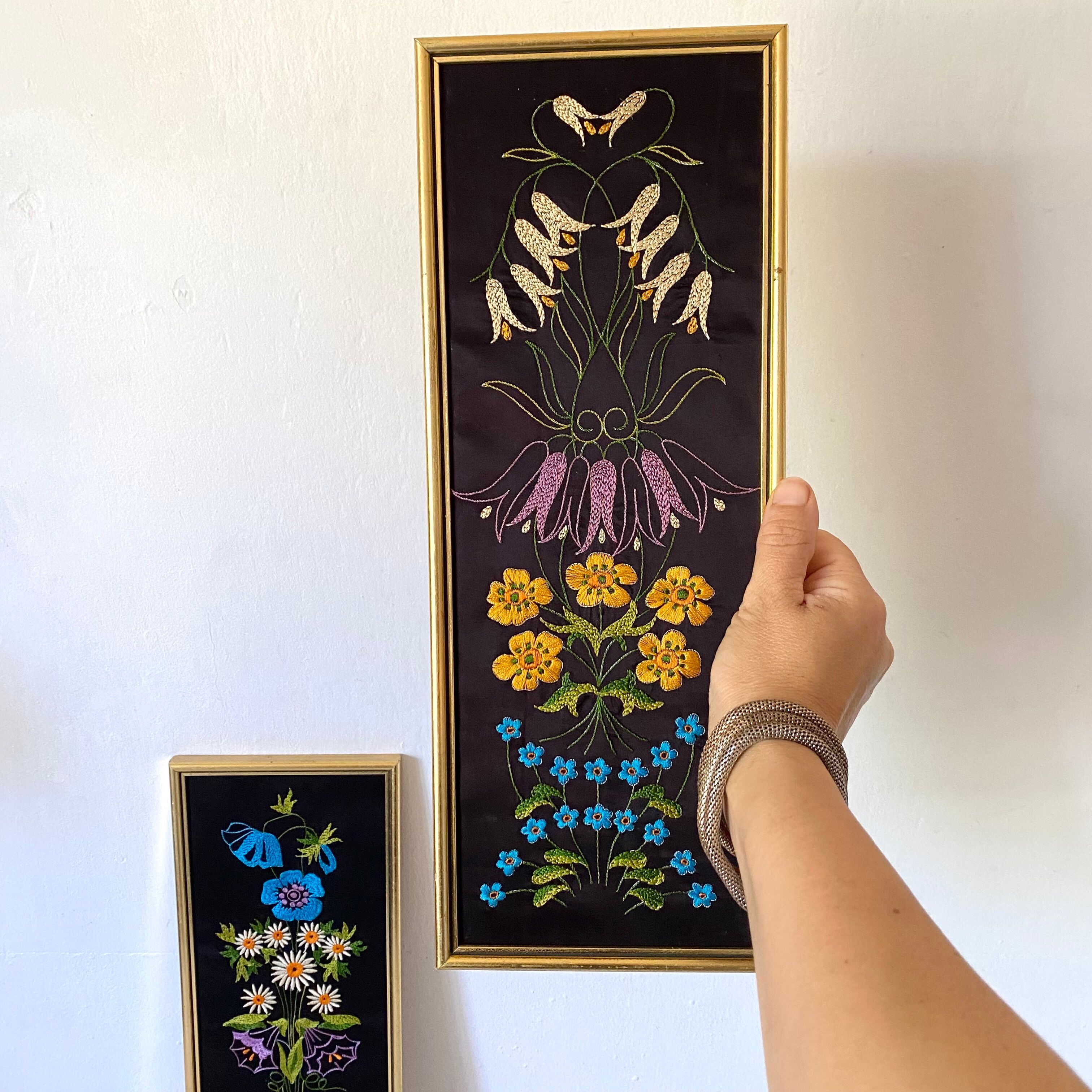 Framed vintage embroidery