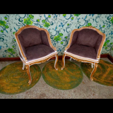 A pair of armchairs Louis XV style