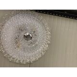 Contemporary transparent filigree flush mount in murano glass