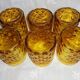 Set of 6 old Pernod amber glasses