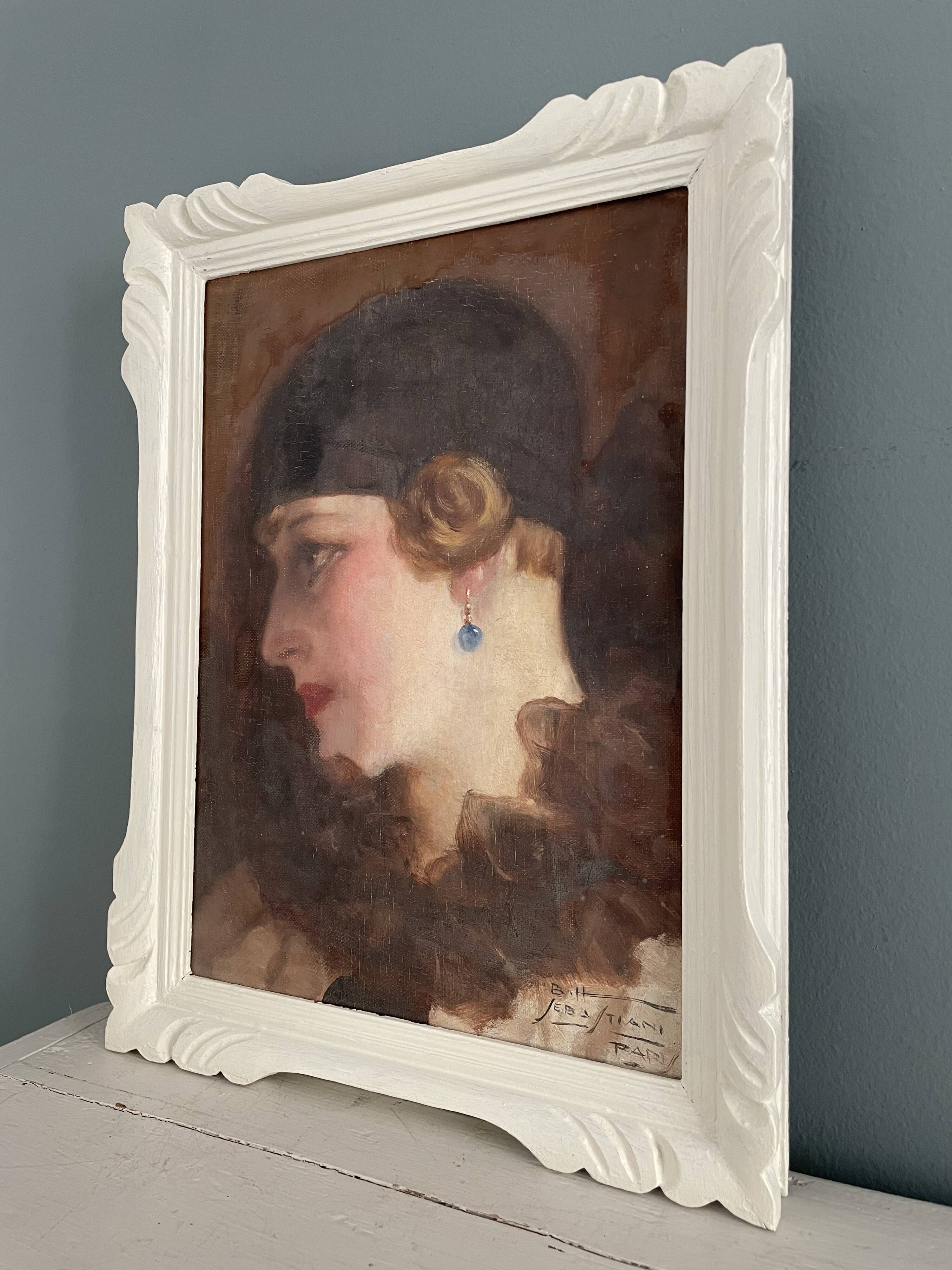 Antique Art Deco painting, circa 1930