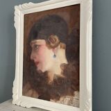 Antique Art Deco painting, circa 1930