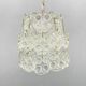 1970s Brass & Pressed Glass Chandelier, Czechoslovakia