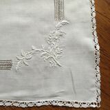 Embroidered square old tablecloth