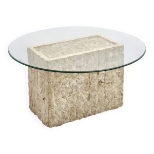 Table d'appoint en travertin