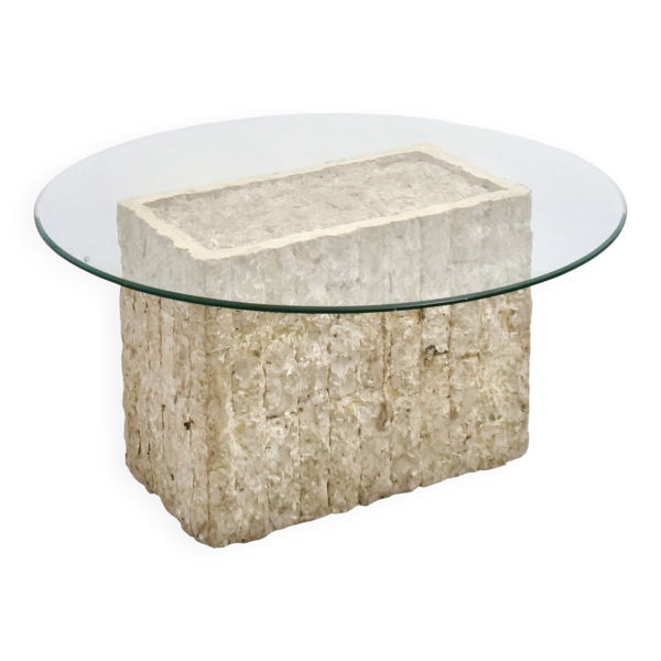 Table d'appoint en travertin