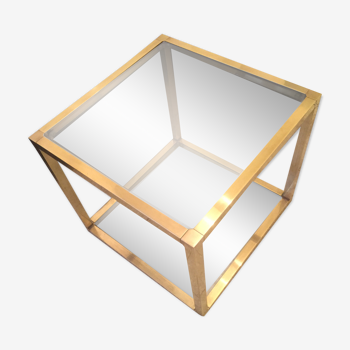 Brass cube coffee table