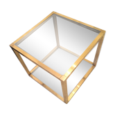 Table basse cube laiton
