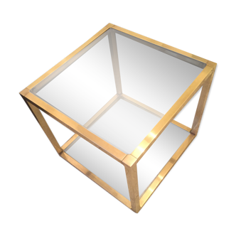 Brass cube coffee table