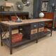 Industrial sideboard from metal and wood factory 1950