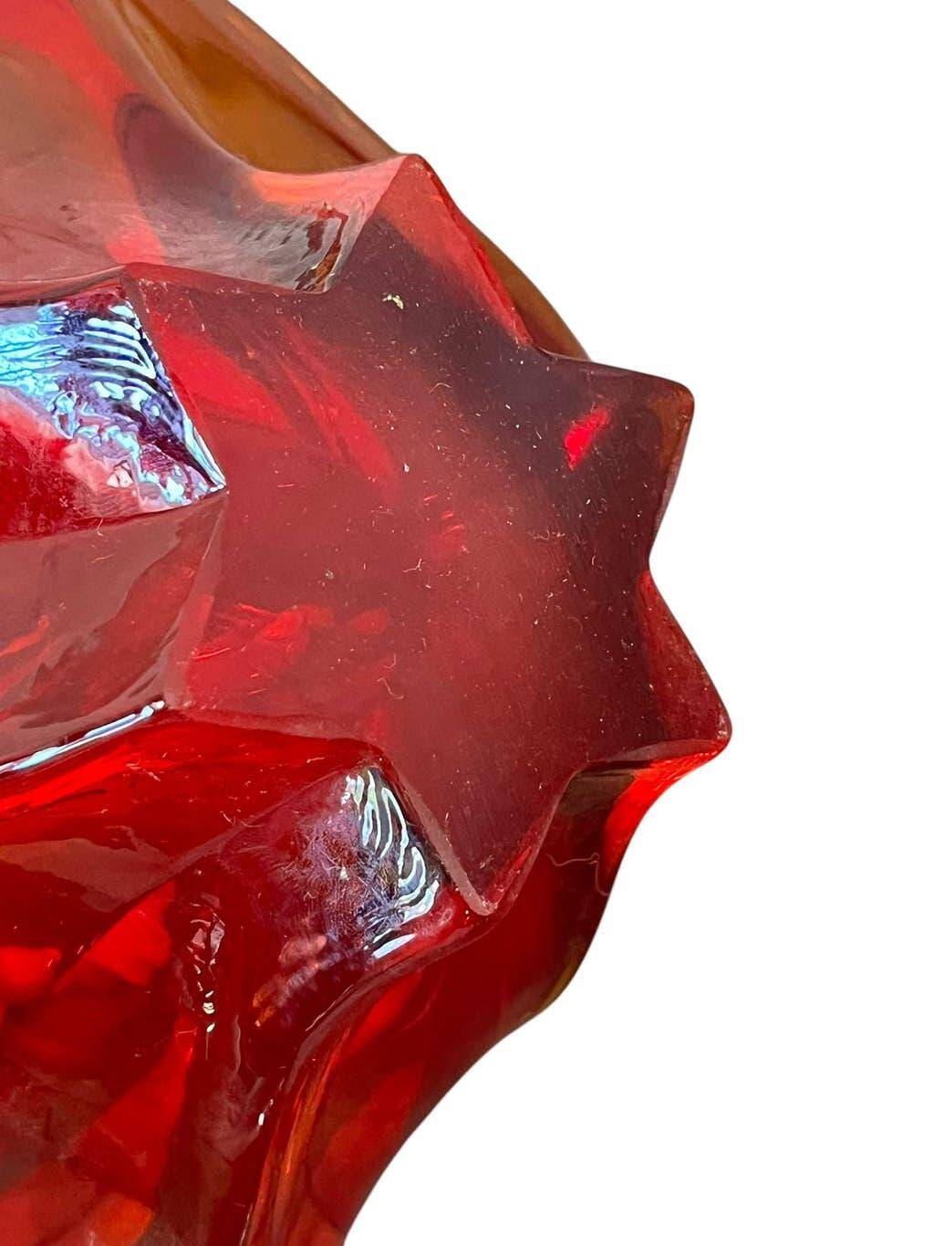 Vintage glass bowl/decoration (red/amber)