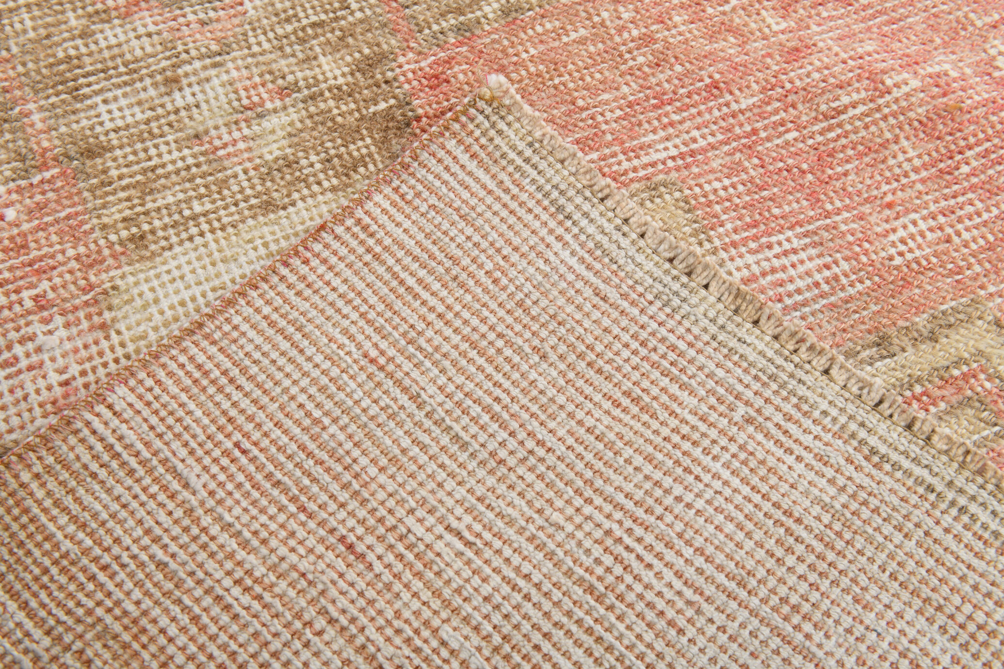Red & beige vintage runner rug