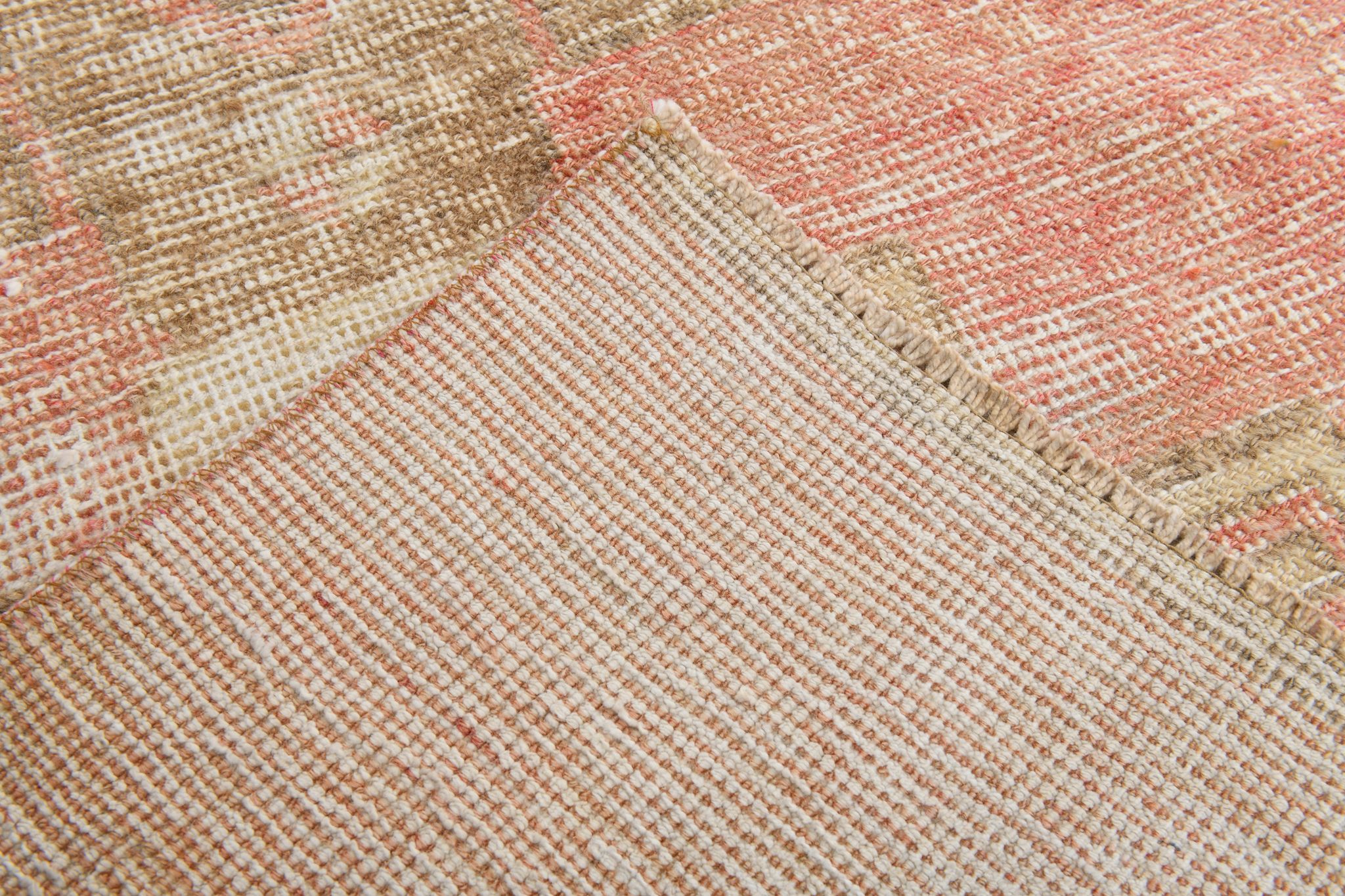 Red & beige vintage runner rug