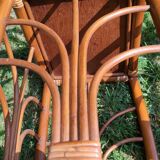 Bamboo and rattan bedside table pair