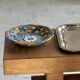 Glazed ceramic fruit bowl by Brancaleone, Italy, with floral decoration.