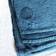 Nappe de vendange en chanvre ancien teint en bleu aquatique