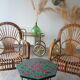Side table in wrought iron and Moroccan tiles zellige